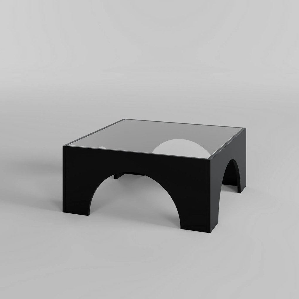 Mesa de Café Seine - Preto Transparente - 80x35x80 cm