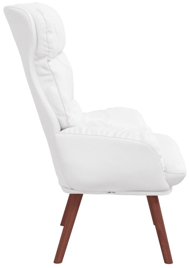 Poltrona Relaxante vidaXL em Couro Sintético Branco