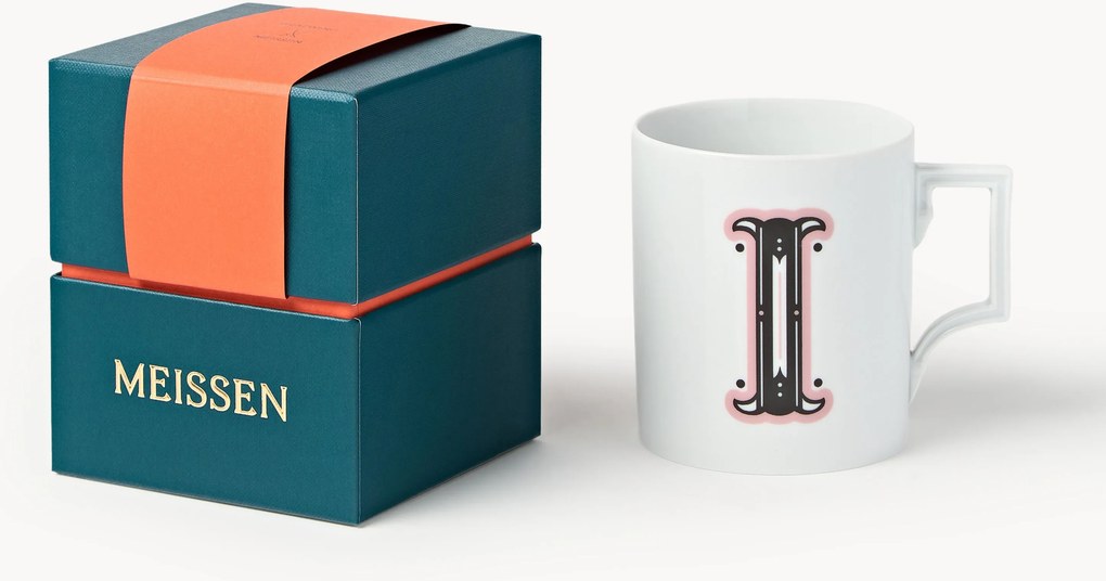 Westwing x MEISSEN, Caneca artesanal com motivo decorativo Initials
