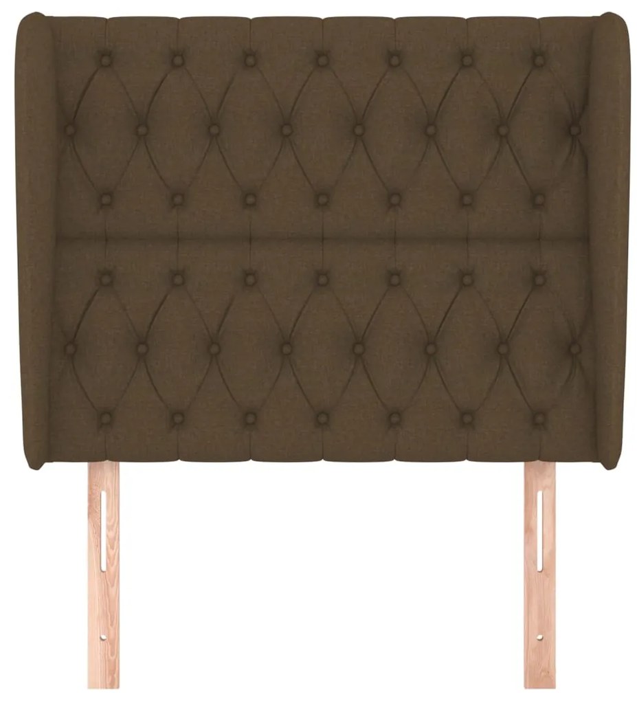 Cabeceira cama c/ abas tecido 103x23x118/128 cm castanho-escuro