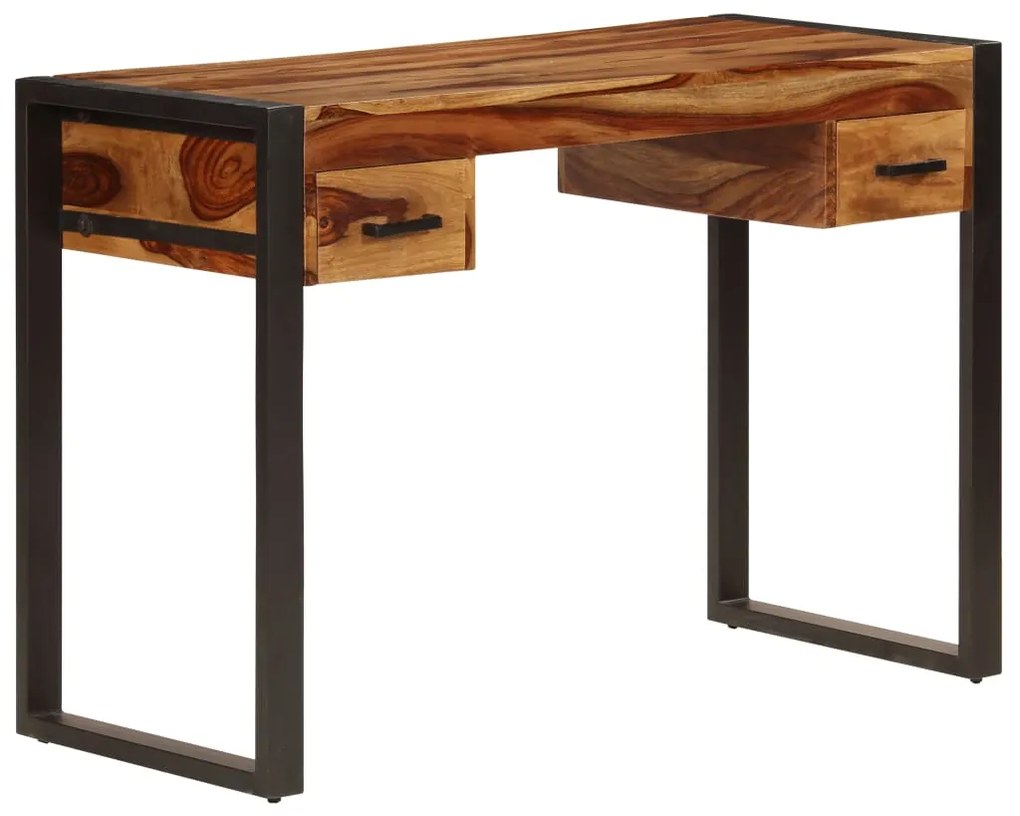 vidaXL Secretária com 2 gavetas madeira acácia maciça 110x50x77 cm