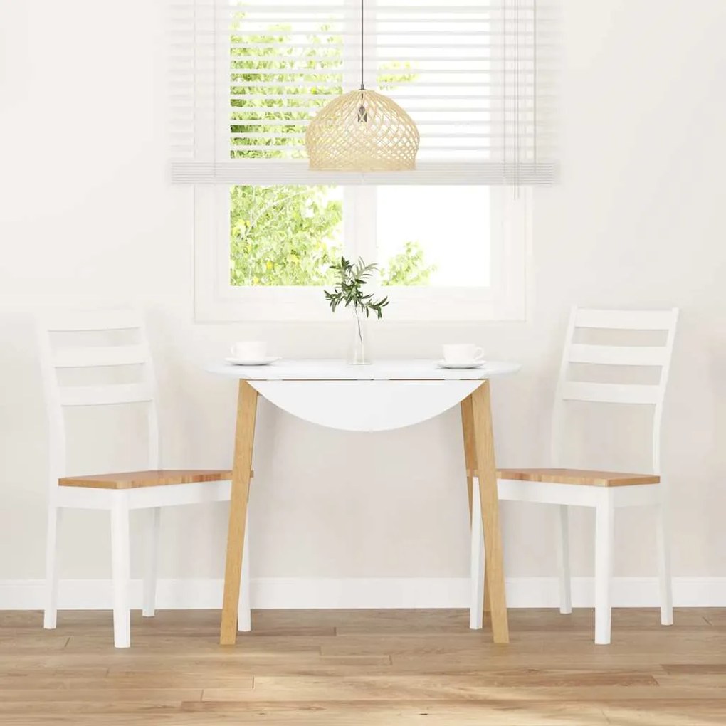Cadeiras de jantar 2 pcs madeira de seringueira maciça branco