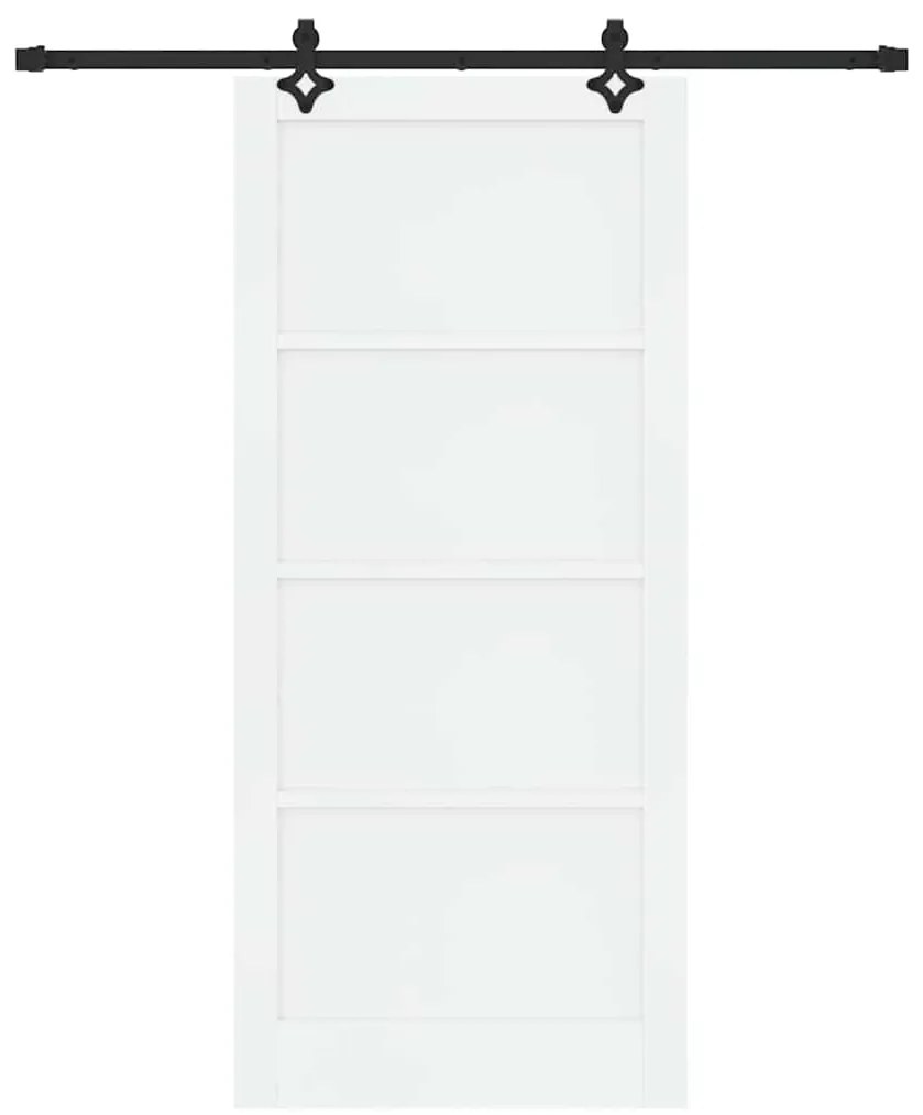 Porta deslizante vidaXL com conjunto de ferragens Branca 93x211 cm Mad