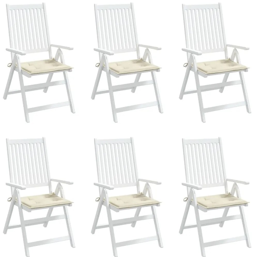 Almofadões p/ cadeiras de jardim 6 pcs tecido oxford creme