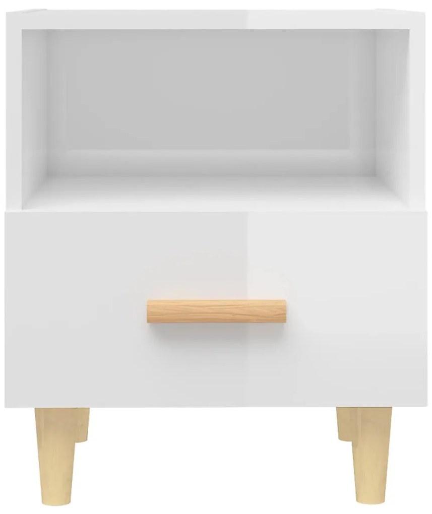 Mesas de cabeceira 2 pcs 40x35x47 cm branco brilhante
