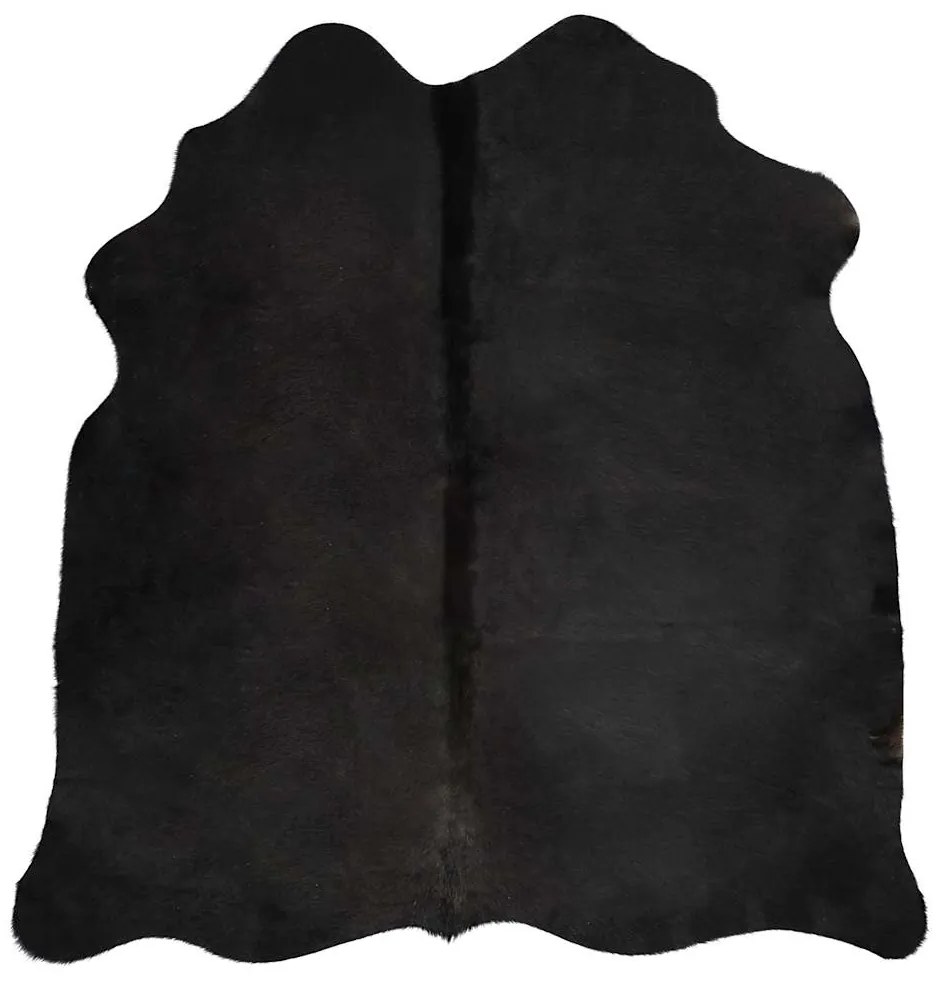 Tapete em couro de vaca genuíno 180x220 cm preto