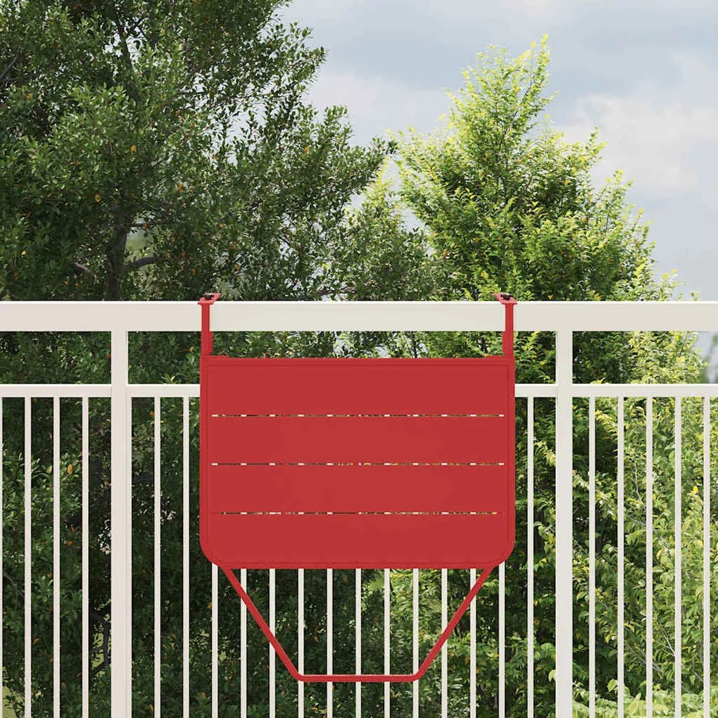 Mesa de Balcão Suspensa vidaXL Dobrável Vermelha 60x40 cm Aço