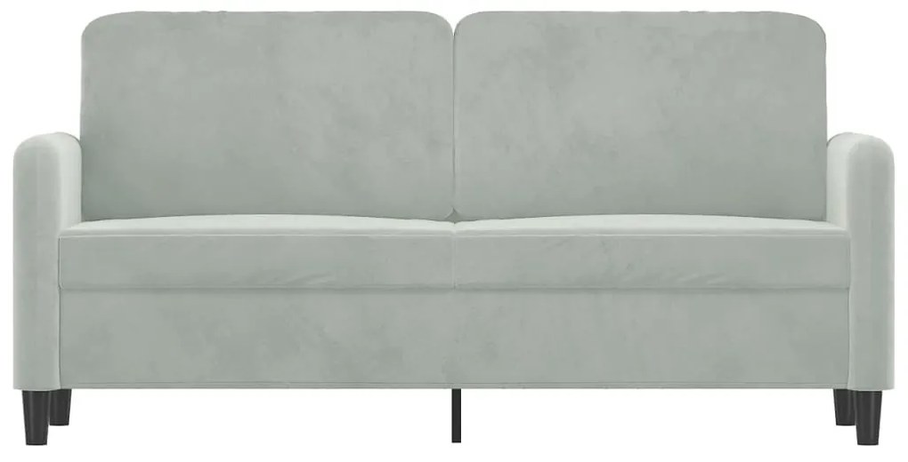 Sofá de 2 lugares 140 cm veludo cinza-claro