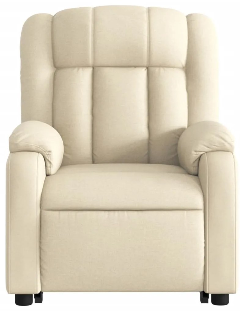 Poltrona reclinável elevatória tecido cor creme