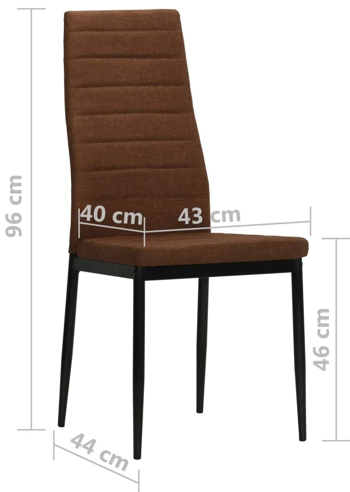 Cadeiras de jantar 4 pcs tecido castanho