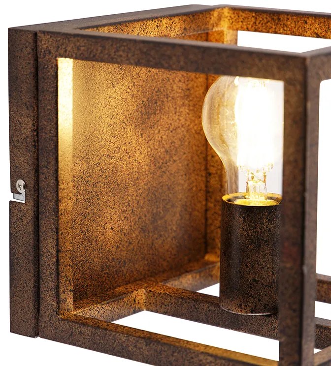 Candeeiro de parede industrial castanho ferrugem - Cage Industrial