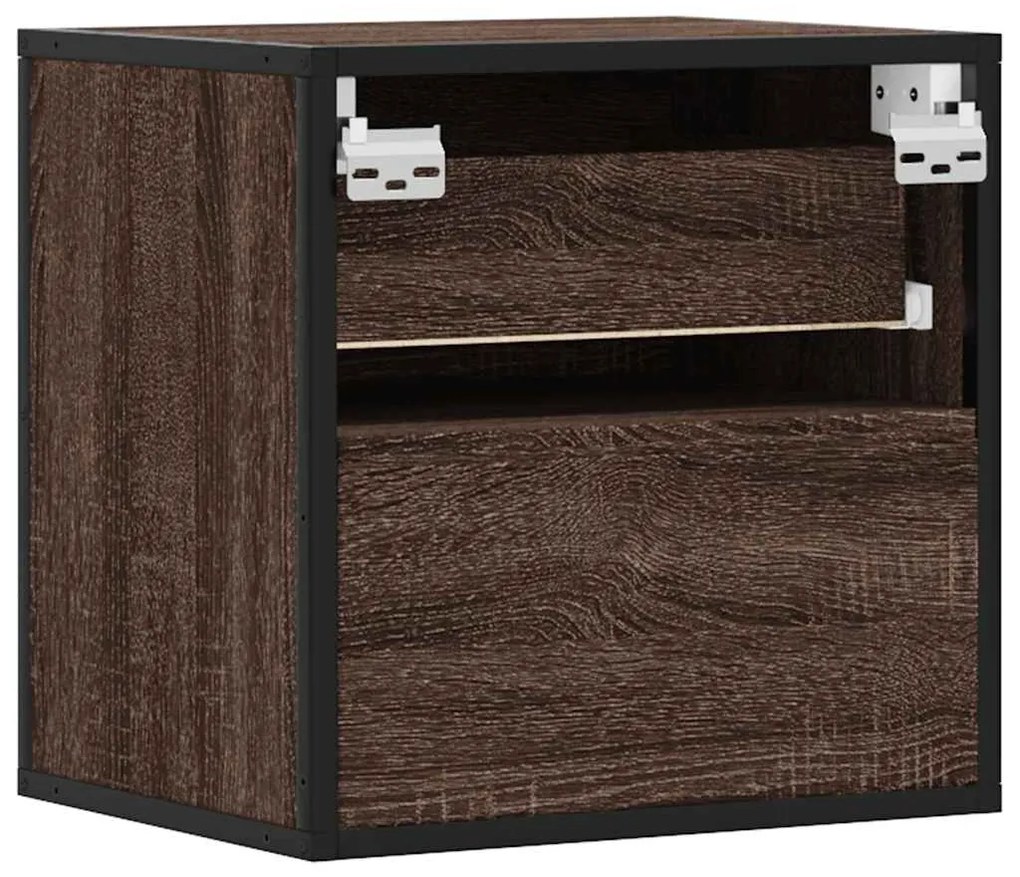 Mesa de cabeceira de parede 40x31x39,5 cm carvalho castanho