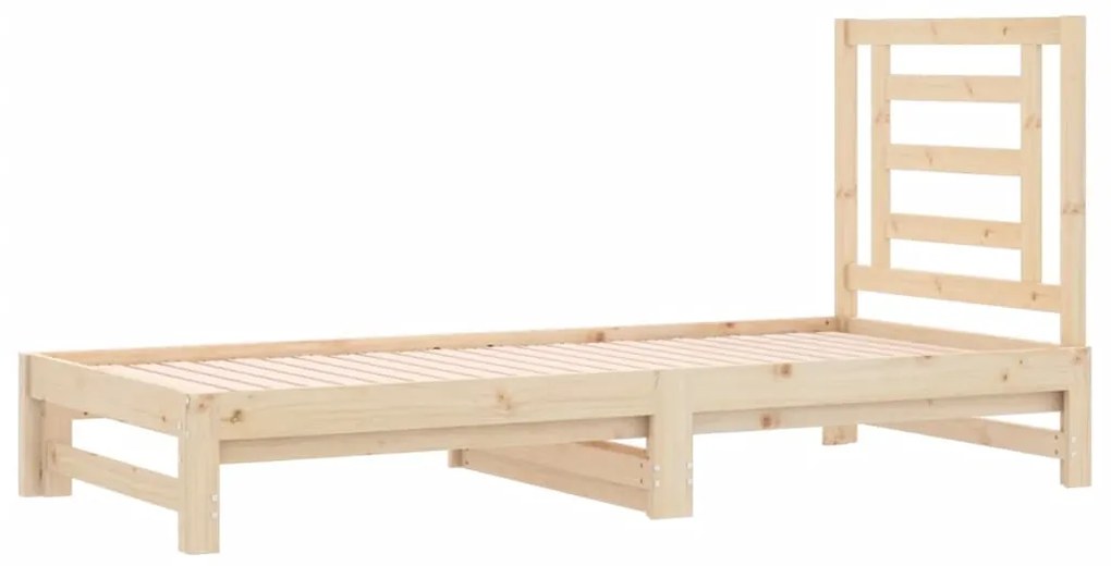 Estrutura sofá-cama de puxar 2x(90x190) cm pinho maciço