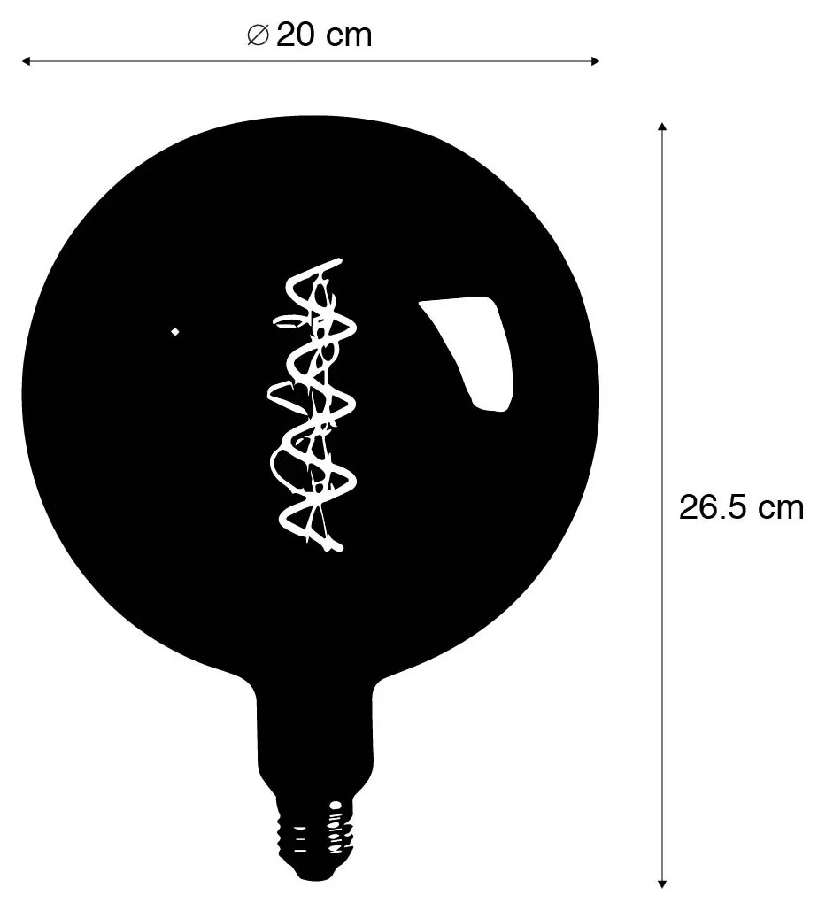 Lâmpada LED regulável E27 G200 castanho 4W 130lm 1800K