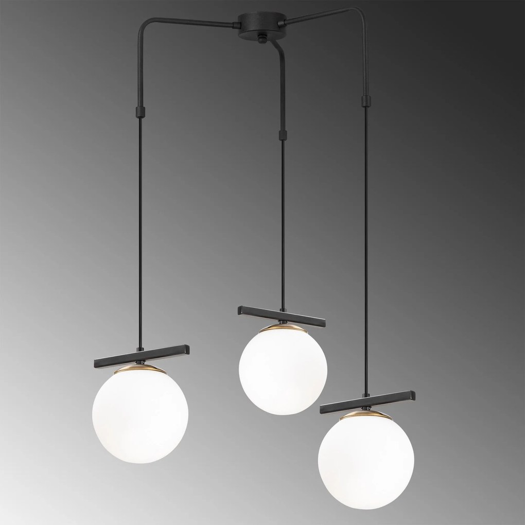 Candeeiro de Teto Uzum – Branco/Preto – 57 x 57 cm