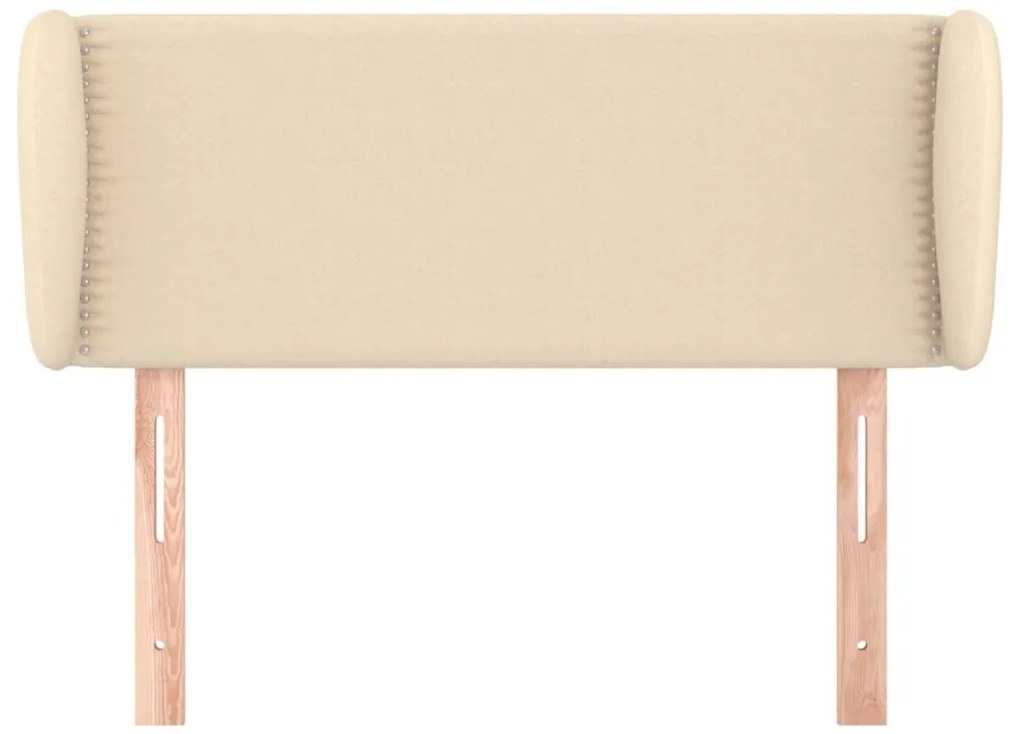 Cabeceira de cama c/ abas tecido 103x23x78/88 cm creme