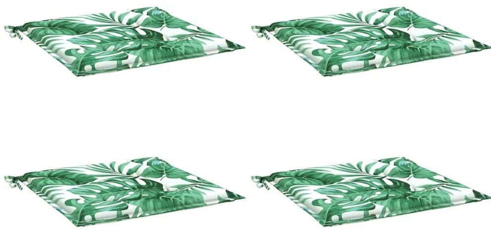 Almofadões p/ cadeira 4pcs 40x40x3cm tecido padrão folhas