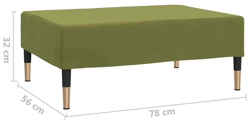 Apoio de pés 78x56x32 cm veludo verde-claro