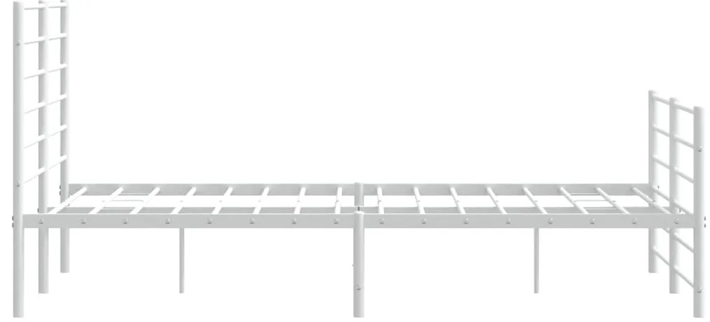 Estrutura de cama com cabeceira e pés 160x200 cm metal branco