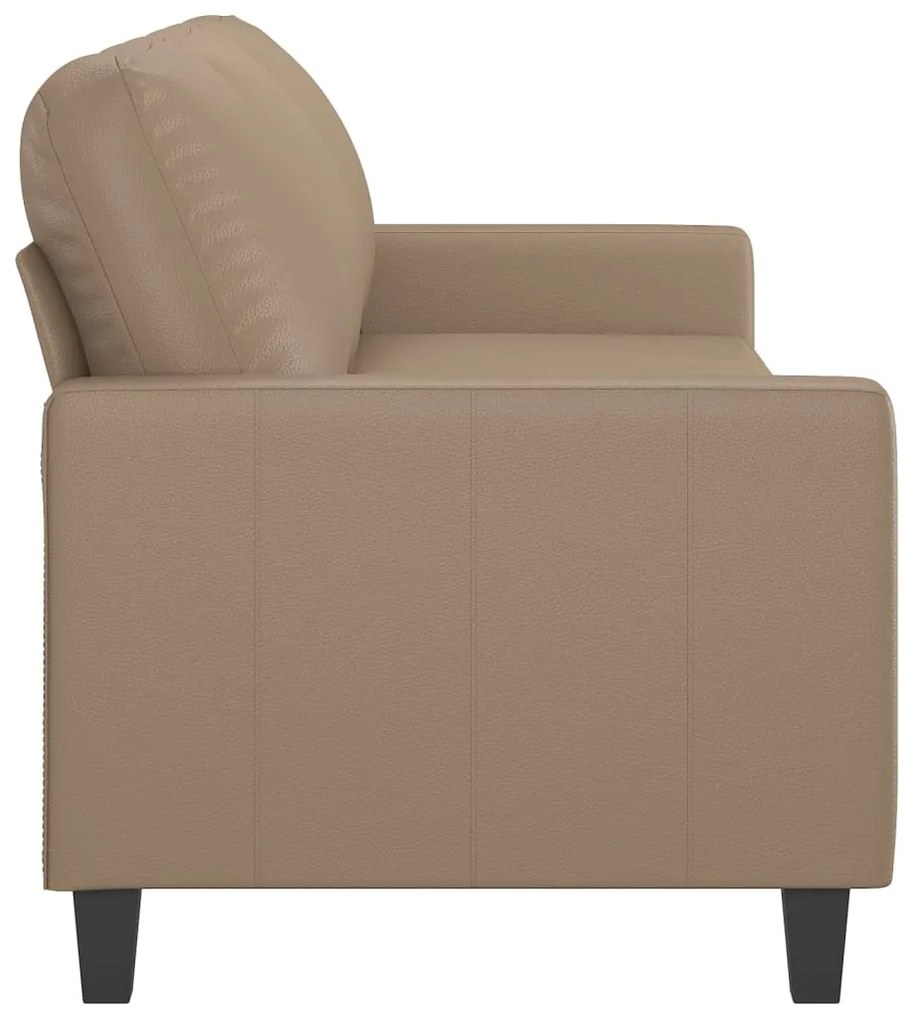 Sofá de 3 lugares 180 cm couro artificial cor cappuccino