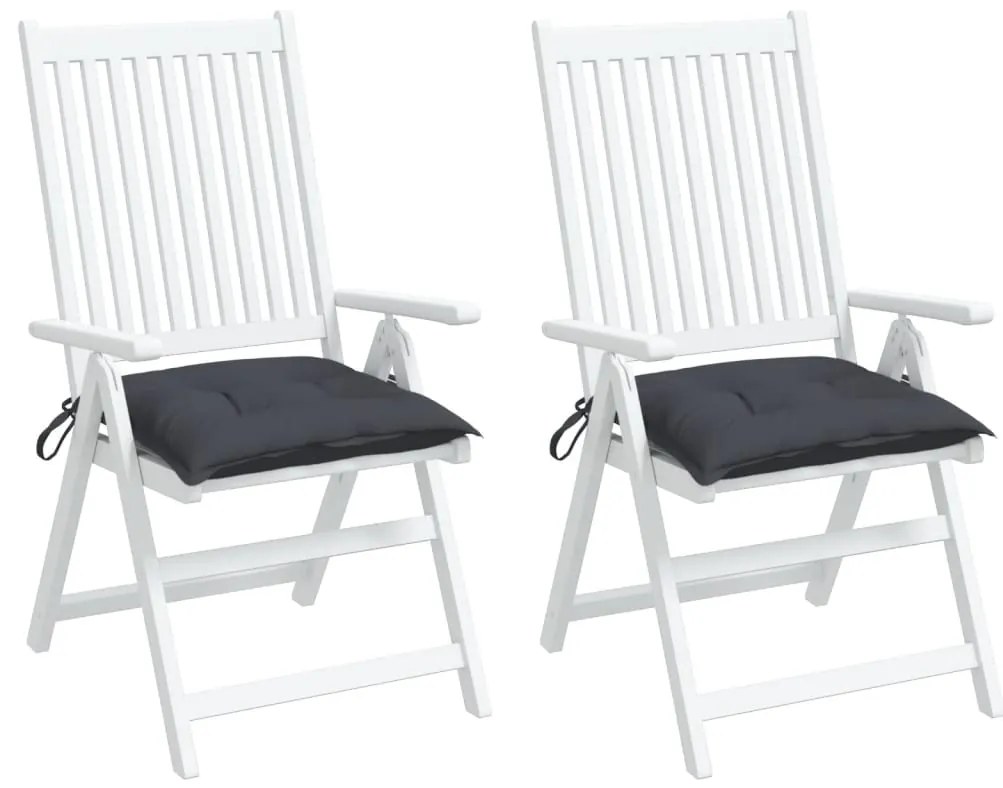Almofadões de cadeira 2 pcs 40x40x7 cm tecido oxford antracite