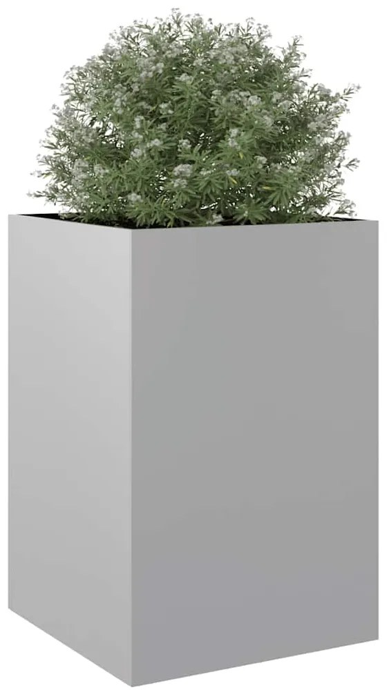 Vaso/floreira 52x48x75 cm aço galvanizado prateado
