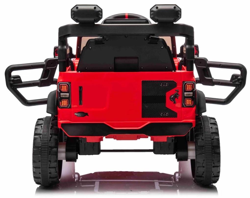 Carro elétrico para crianças 12V Ford Bronco com tração traseira, licenciado (1 Lugar) bateria de lítio, leitor de MP3 com entrada USB, luzes LED Verm