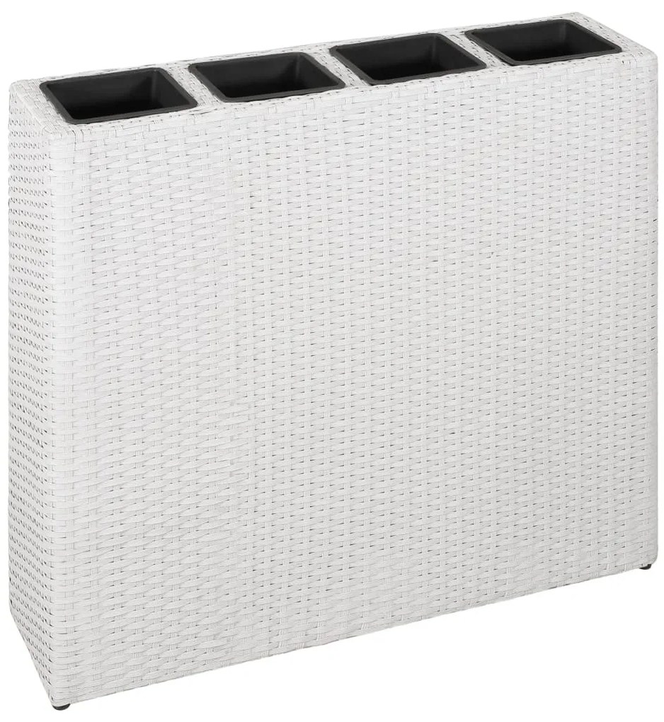 Floreira com 4 vasos vime PE branco