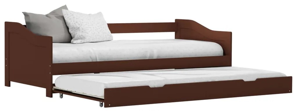 Estrutura sofá-cama de puxar 90x200 cm madeira pinho castanho