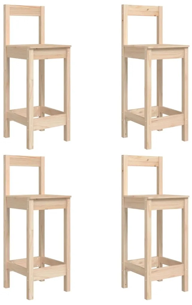 5 pcs conjunto de bar para jardim pinho maciço