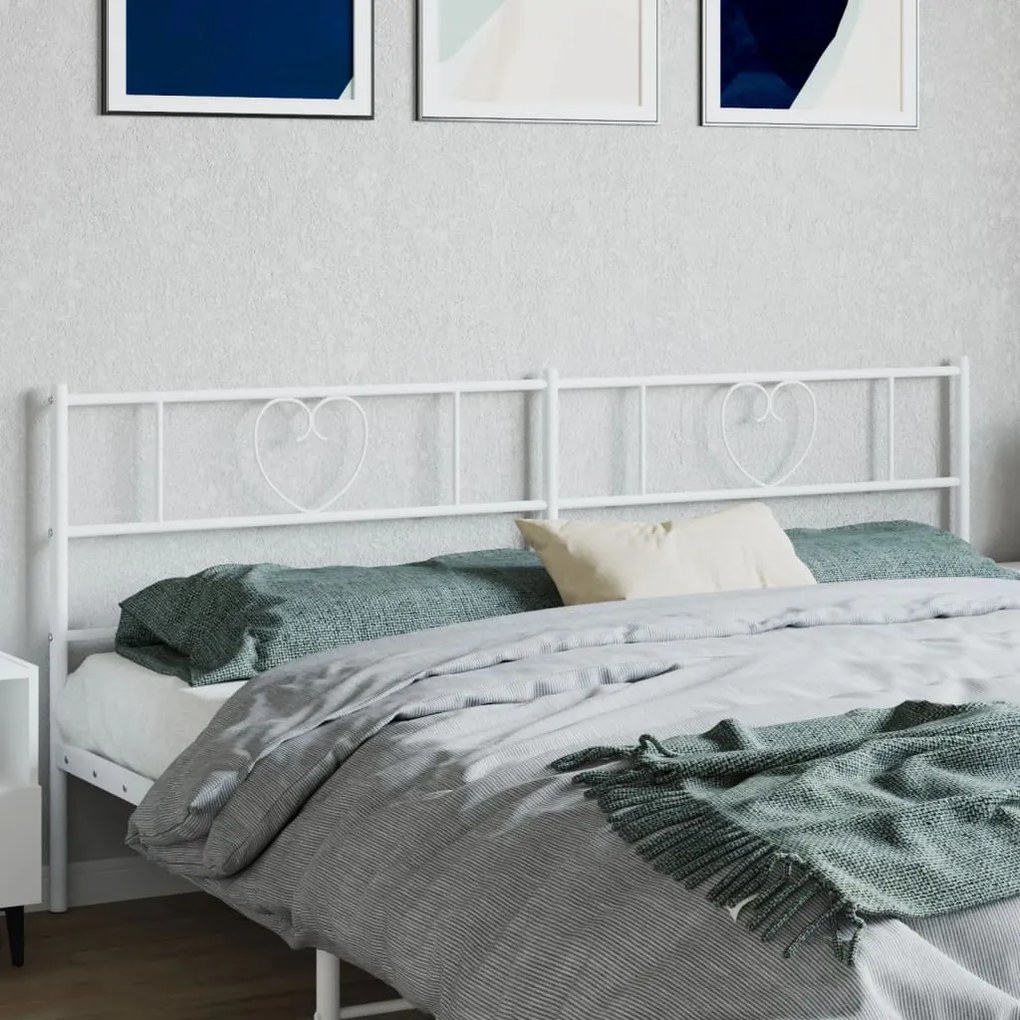 Cabeceira de cama 180 cm metal branco