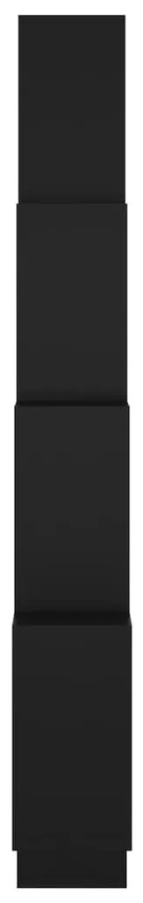 Estante de parede cúbica 90x15x119 cm deriv. madeira preto
