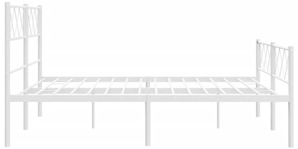 Estrutura de cama com cabeceira e pés 120x200 cm metal branco