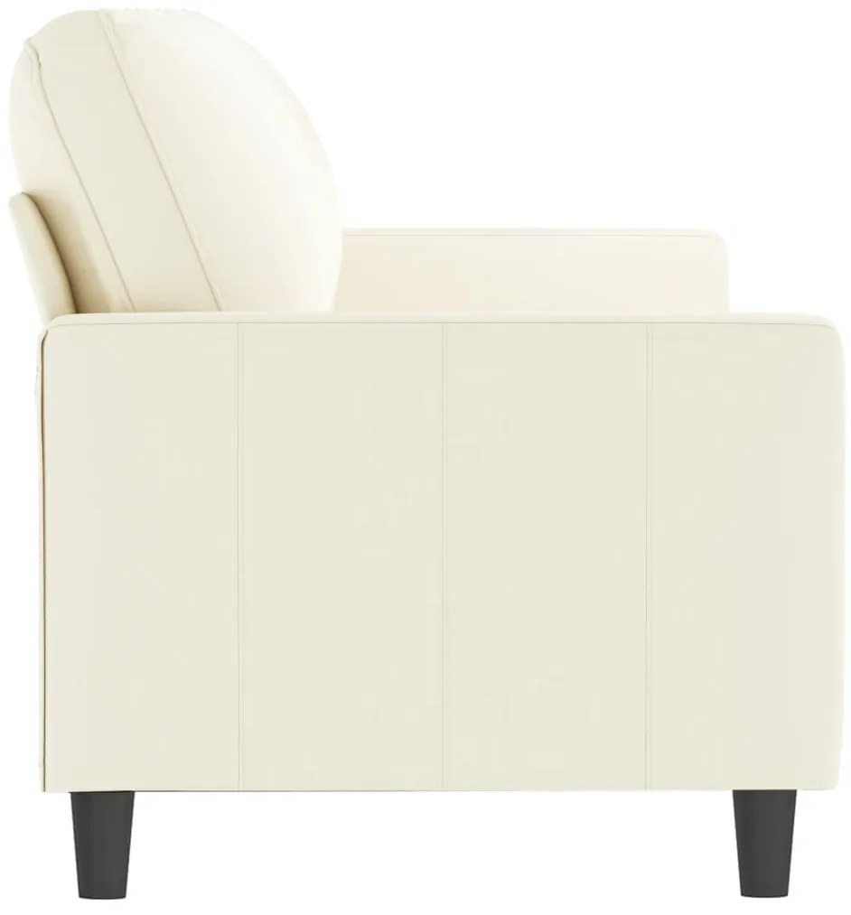 Sofá de 3 lugares 180 cm veludo cor creme