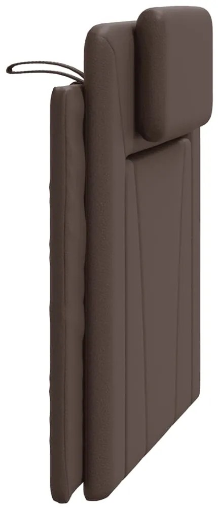 Almofadão de cabeceira 100 cm couro artificial castanho