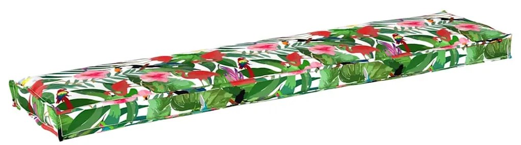 Almofadas de Palete para Banco 2 pcs Selva Tropical 180x40x8 cm Tecido