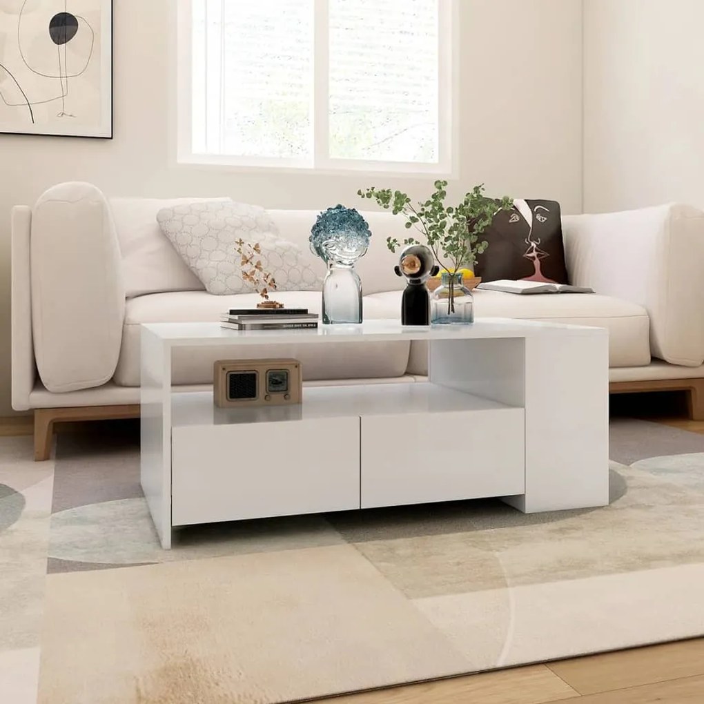 Mesa de centro 102x55x42 cm derivados de madeira branco