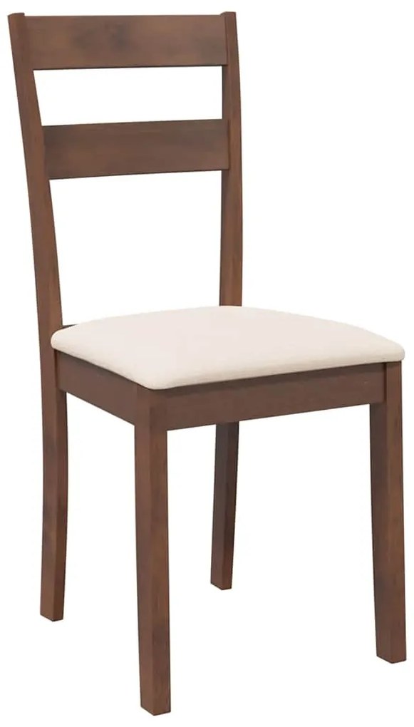 Cadeiras de jantar com almofadões 2 pcs madeira maciça castanho