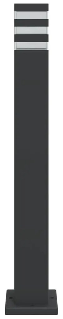 Candeeiro de chão para exterior 80 cm alumínio preto
