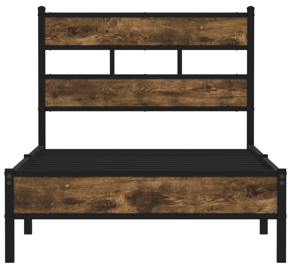 Cama sem colchão com cabeceira 100x200 cm carvalho sonoma