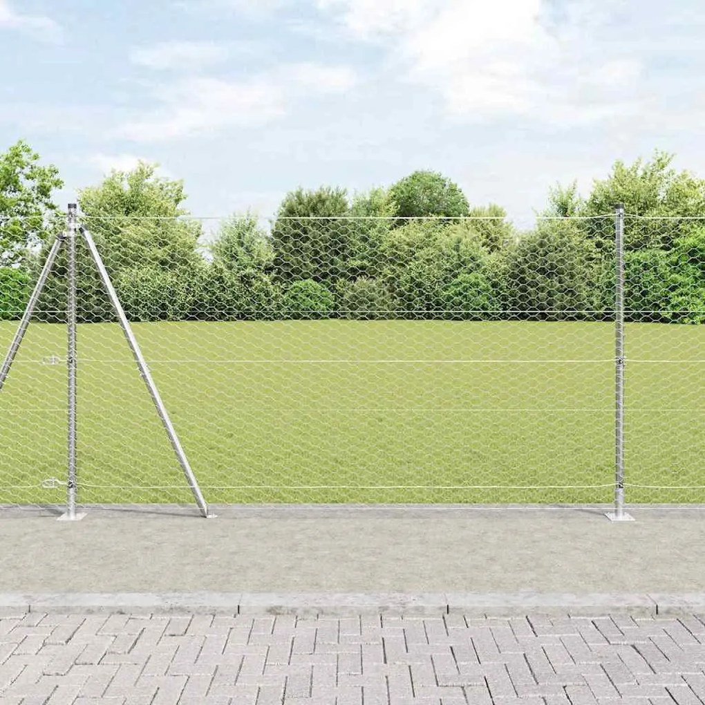 Cerca Hexagonal vidaXL 1,2x10 m Aço Galvanizado