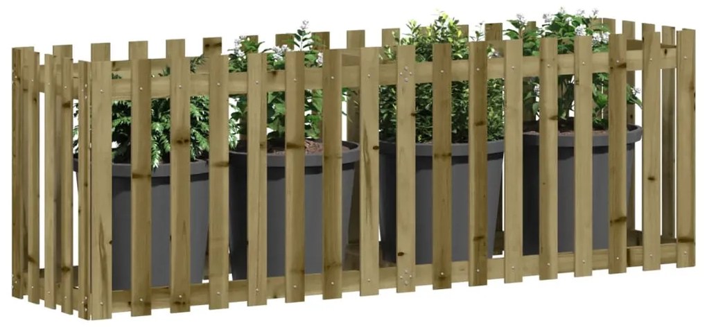 Canteiro elevado c/ design cerca 200x50x70 cm pinho impregnado