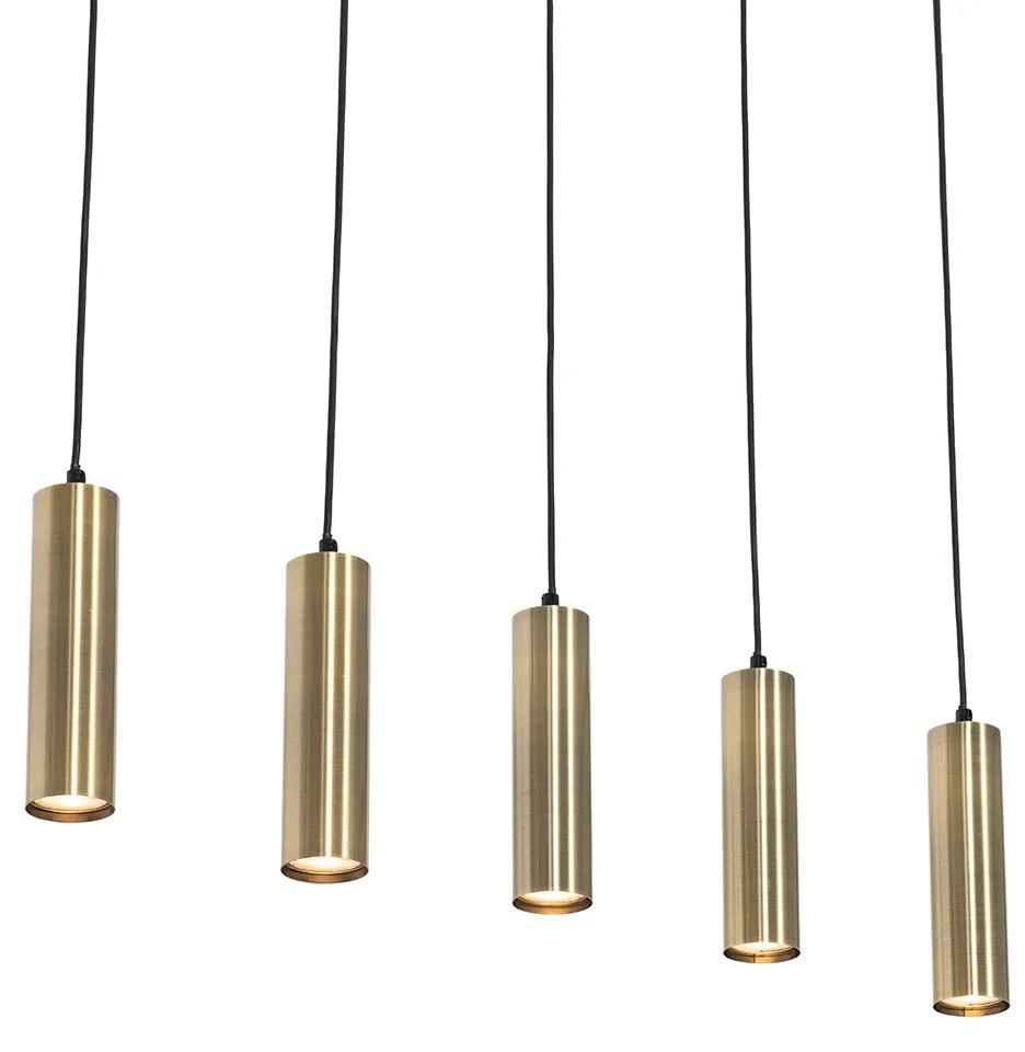 Candeeiro de suspensão moderno bronze 5 luzes - Jeana Moderno