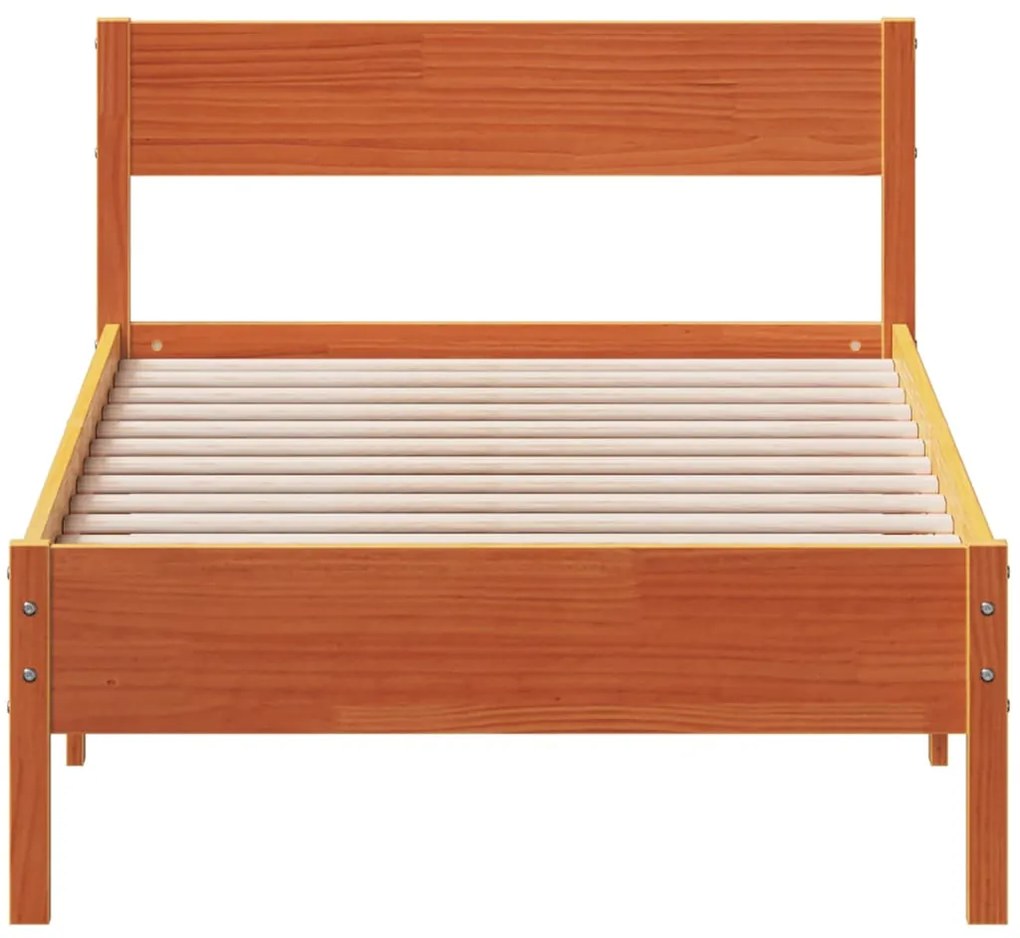 Cama sem colchão 90x200 cm pinho maciço castanho-mel