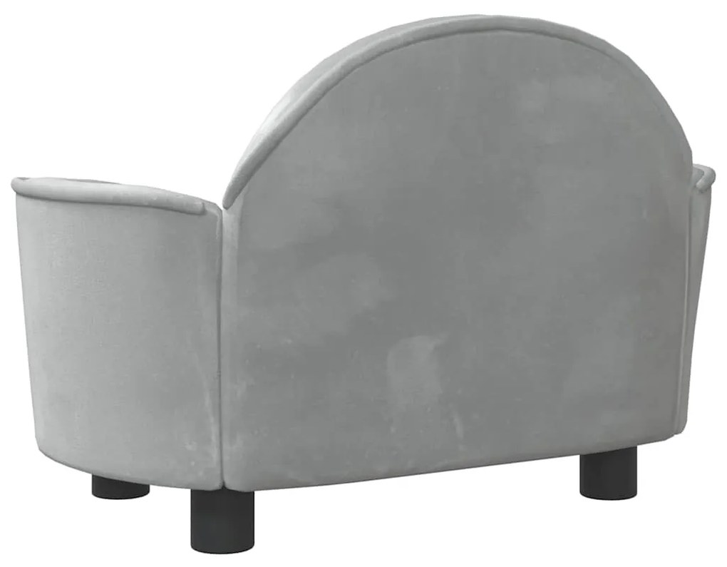 Cama para cães 66x40x45 cm veludo cinzento-claro
