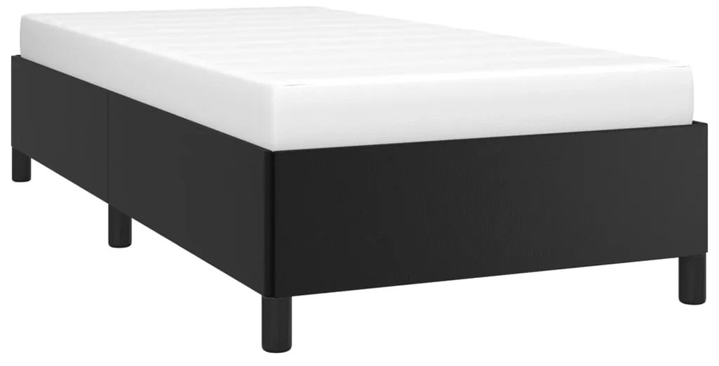 Estrutura de Cama Salu em Couro Artificial Preto - 80x200 cm - Design