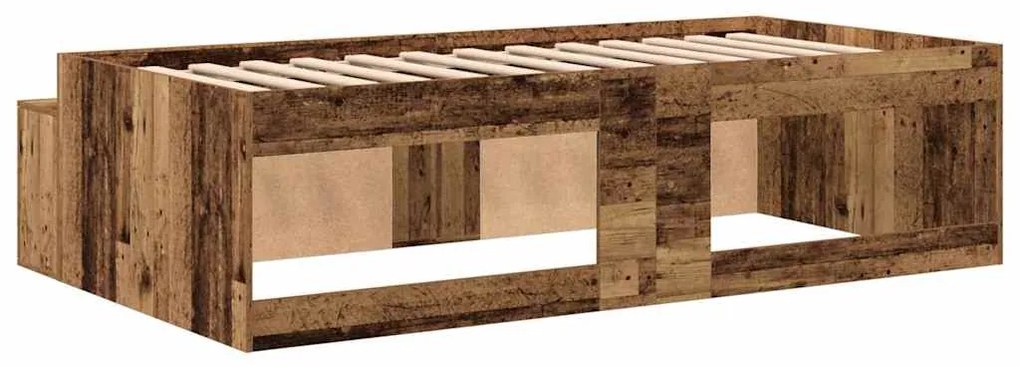 Estrutura Cama Armazenamento Madeira Velha 80x200 cm