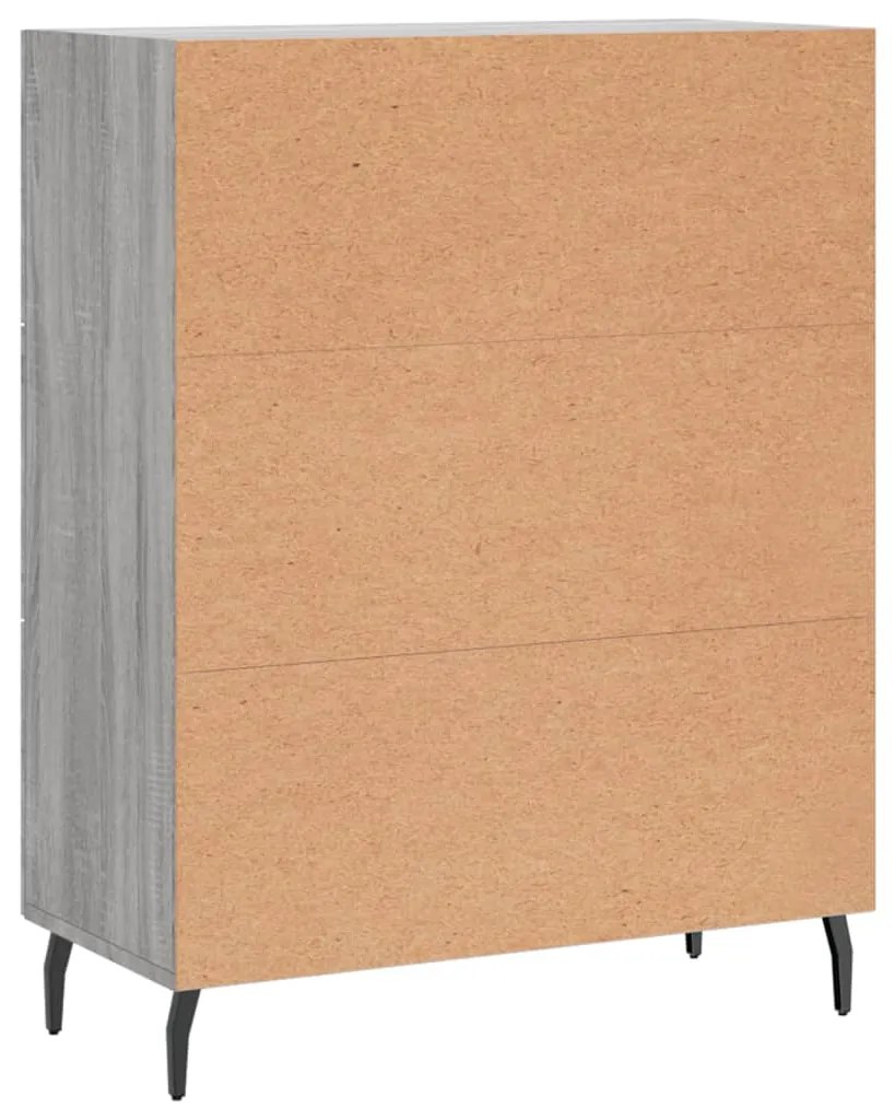 Aparador 69,5x34x90 cm derivados de madeira cinzento sonoma
