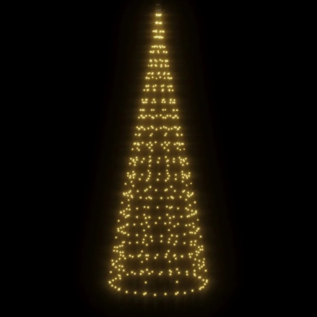Árvore de Natal LED no mastro 550 LEDs branco quente 300 cm