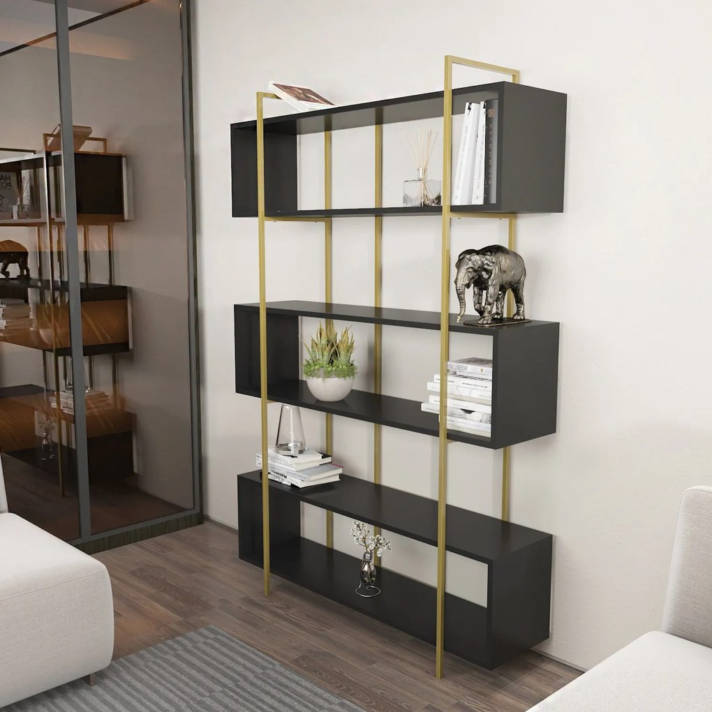 Estante Bruti – Antracite & Ouro – 120x180x29,6 cm